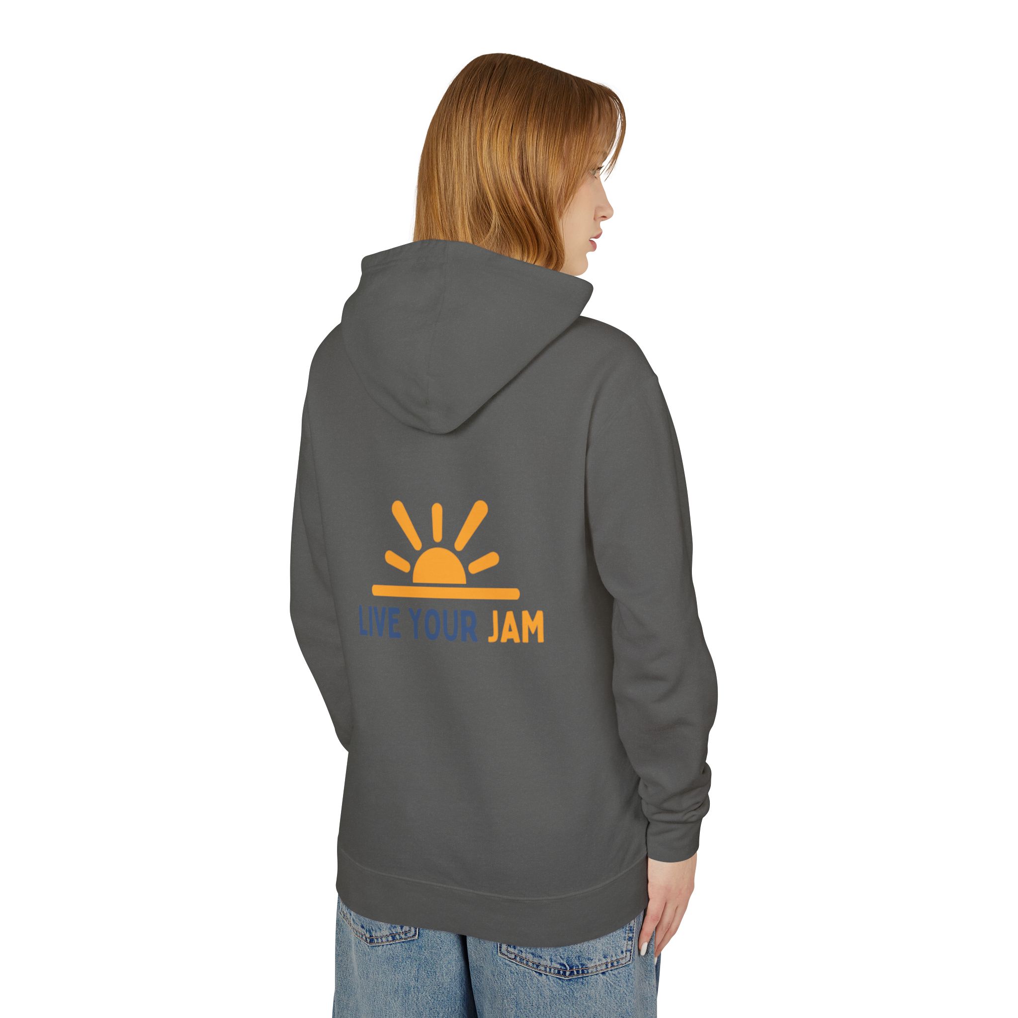 Lightweight Hooded Sweatshirt - Live Your Jam, Unisex Hoodie - Image 8