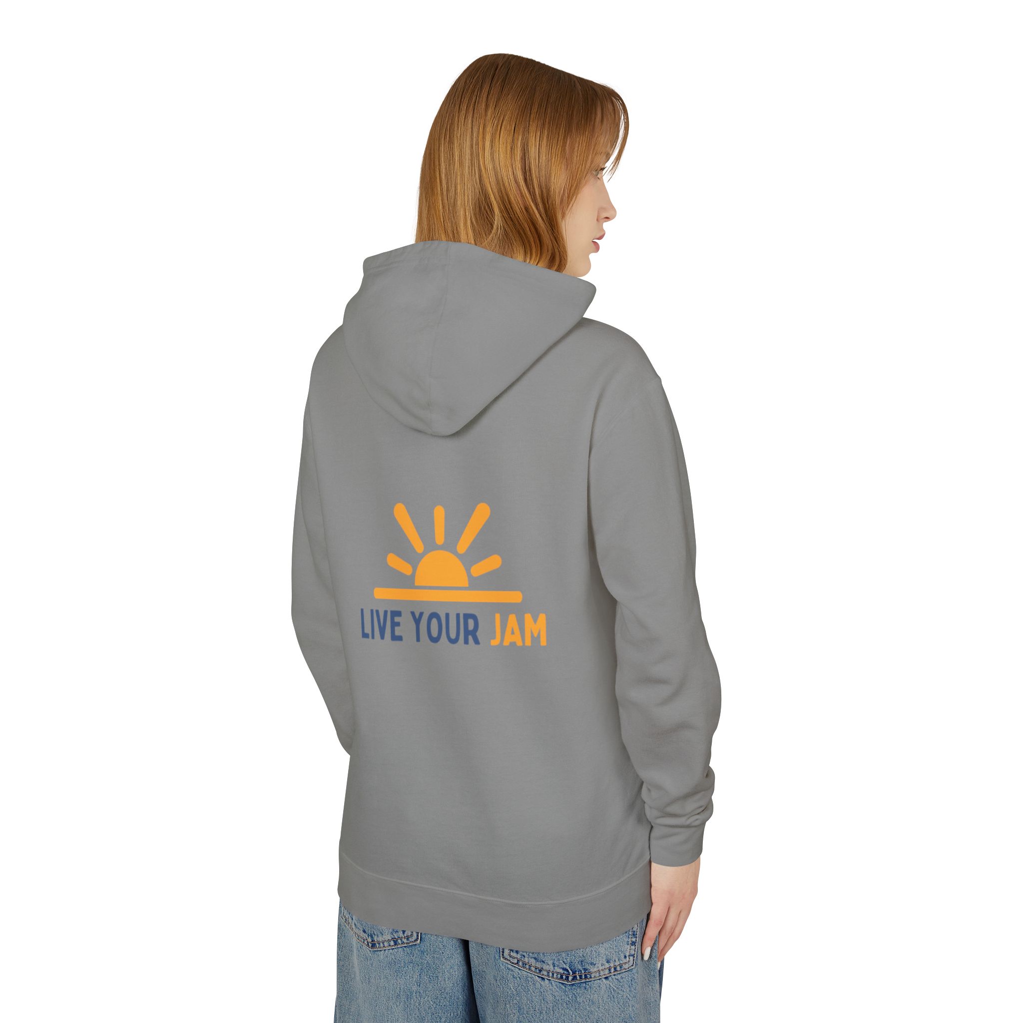 Lightweight Hooded Sweatshirt - Live Your Jam, Unisex Hoodie - Image 12
